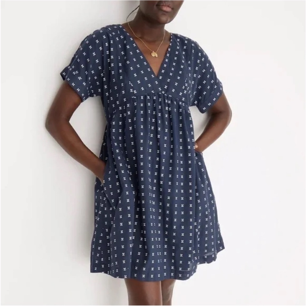 Madewell Navy Blue White Dress Size LARGE